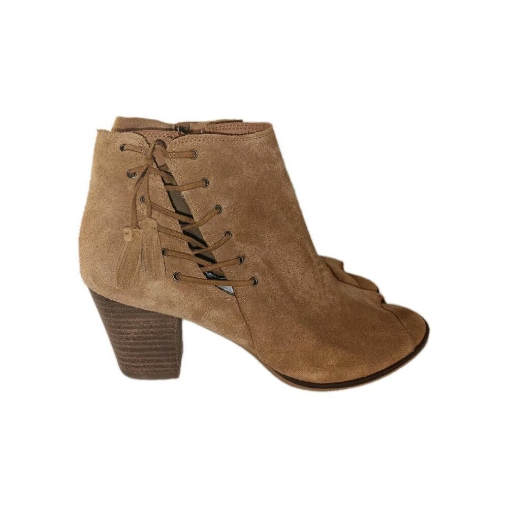 Franco Fortini Women's Brown Suede Zipper Block Heel Boots  Size 10